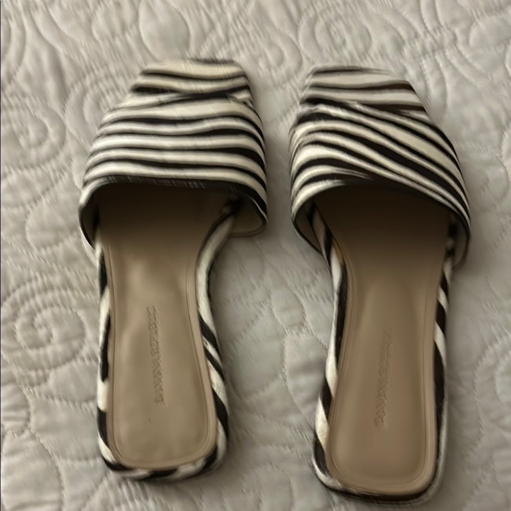 Banana Republic Women's Zebra Print Slide Sandals